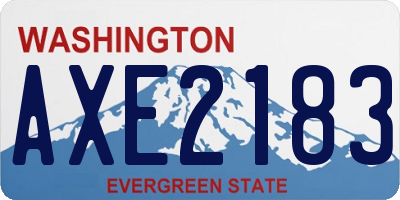 WA license plate AXE2183