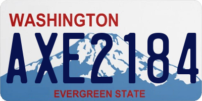 WA license plate AXE2184