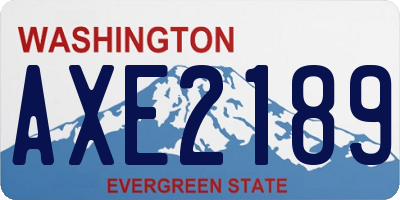 WA license plate AXE2189