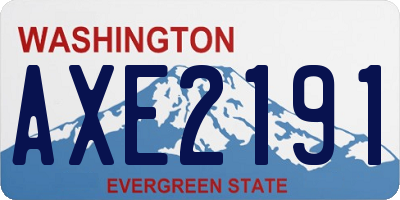 WA license plate AXE2191