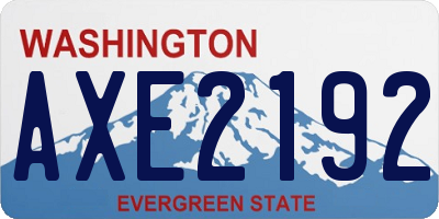 WA license plate AXE2192