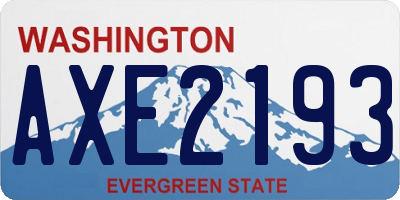 WA license plate AXE2193