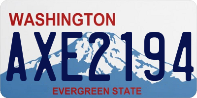 WA license plate AXE2194