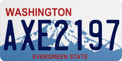 WA license plate AXE2197