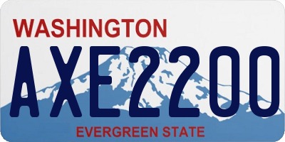 WA license plate AXE2200