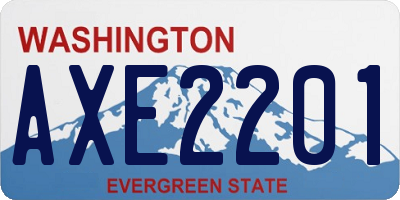 WA license plate AXE2201