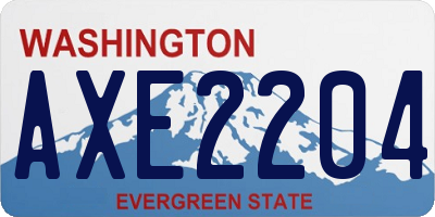 WA license plate AXE2204