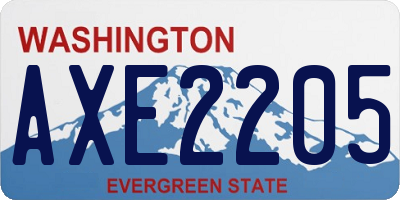 WA license plate AXE2205