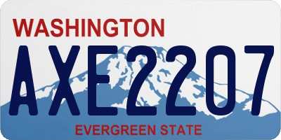 WA license plate AXE2207