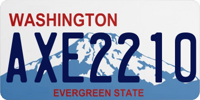 WA license plate AXE2210