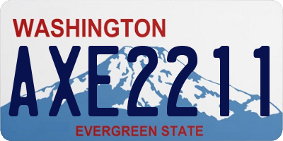 WA license plate AXE2211