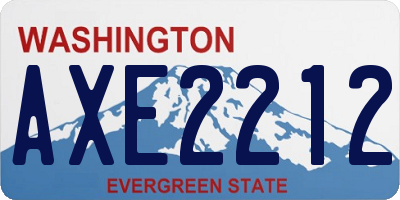 WA license plate AXE2212