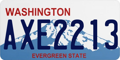 WA license plate AXE2213