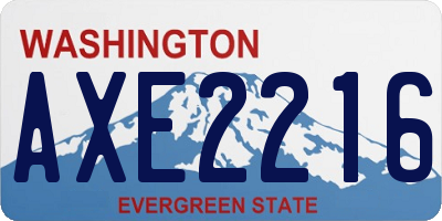 WA license plate AXE2216