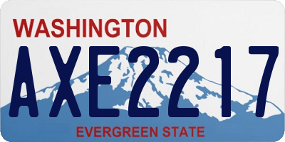 WA license plate AXE2217