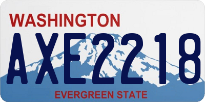 WA license plate AXE2218
