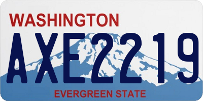 WA license plate AXE2219