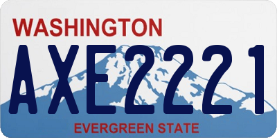 WA license plate AXE2221