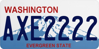 WA license plate AXE2222