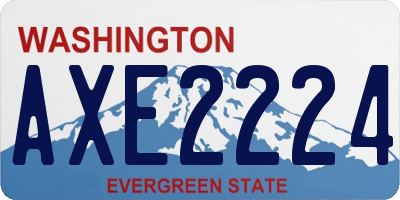 WA license plate AXE2224