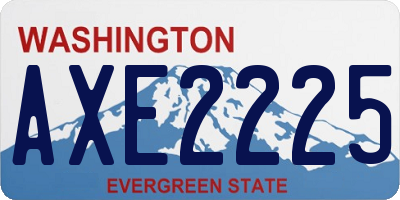 WA license plate AXE2225
