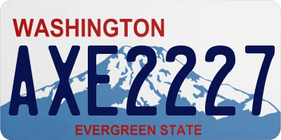 WA license plate AXE2227