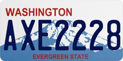 WA license plate AXE2228