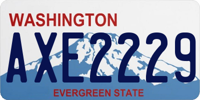 WA license plate AXE2229