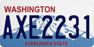 WA license plate AXE2231