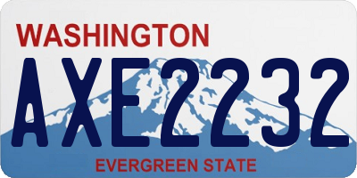 WA license plate AXE2232
