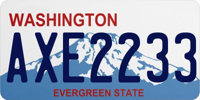 WA license plate AXE2233