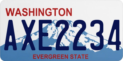 WA license plate AXE2234