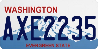 WA license plate AXE2235