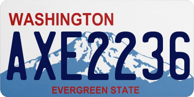 WA license plate AXE2236