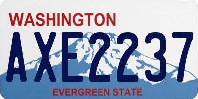 WA license plate AXE2237
