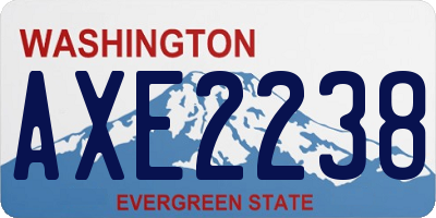 WA license plate AXE2238