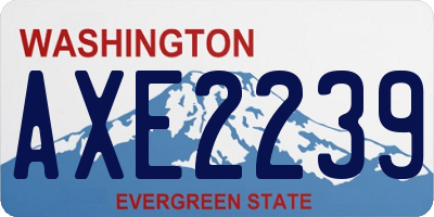 WA license plate AXE2239
