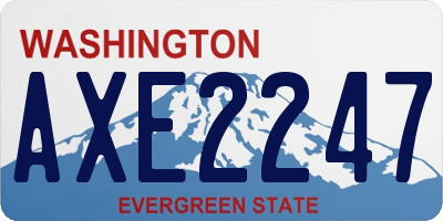 WA license plate AXE2247