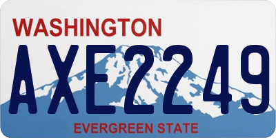 WA license plate AXE2249