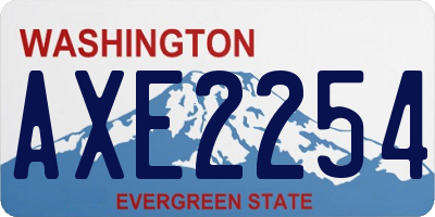 WA license plate AXE2254