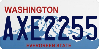 WA license plate AXE2255
