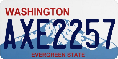 WA license plate AXE2257