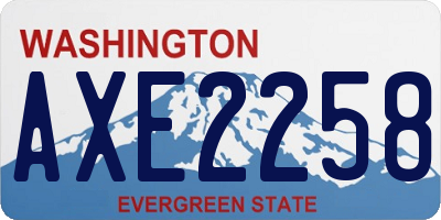 WA license plate AXE2258