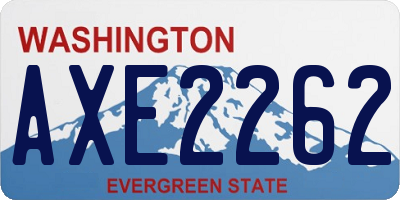 WA license plate AXE2262