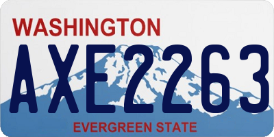 WA license plate AXE2263