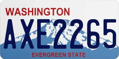 WA license plate AXE2265