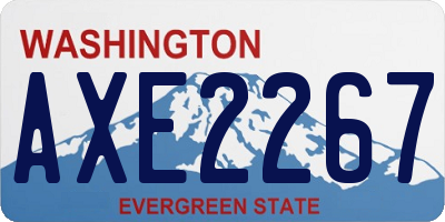 WA license plate AXE2267