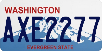 WA license plate AXE2277