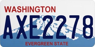 WA license plate AXE2278