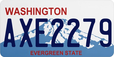 WA license plate AXE2279